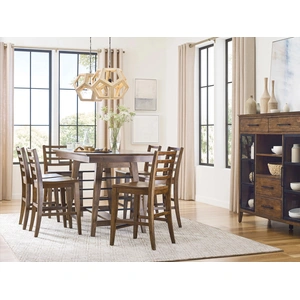 Kincaid Abode Zane Rectangular Wood Counter Height Trestle Dining Room Set, Brown