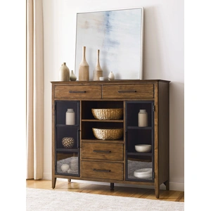 Kincaid Abode Kingsley Wood Display Buffet w/4 Drawers, Brown