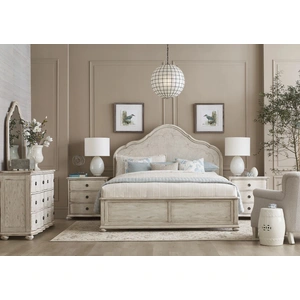 American Drew Cambric Vignette Wood Panel Bedroom Set, Creme