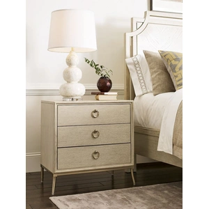 American Drew Lenox Royce Wood/Metal Panel Bedroom Set, Alabaster
