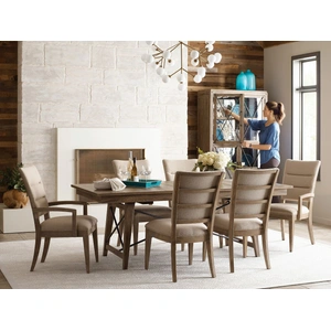 Kincaid Modern Forge Laredo Rectangular Wood Extendable Dining Room Set, Sandy Brown