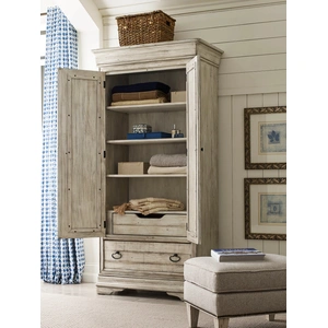 Kincaid Selwyn Bryant Wood Armoire w/2 Doors & Drawer, Cottage White