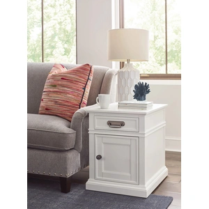 Hammary Structures Rectangular Wood Chairside Chest w/Drawer & Door, Pure White