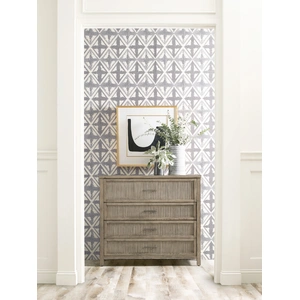 American Drew West Fork Norris Wood Chest w/4 Drawers, Aged Taupe