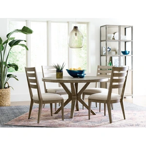 American Drew West Fork Brinkley Fabric/Wood Side Chair, Aged Taupe/Beige
