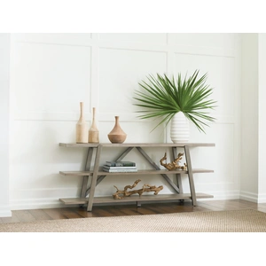 American Drew West Fork Bailey Wood/Metal Console Table, Aged Taupe