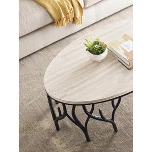 Hammary Willow Travertine/Metal Coffee Table Set