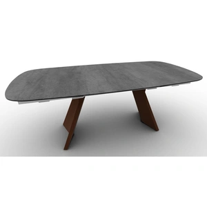 Calligaris Icaro W78.7-inch-97.6-inch-116.5-inch Ceramic/Wood Customizable Extendable Elliptical Dining Table