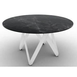 Calligaris Cartesio W55.1-inch Ceramic/Metal/Wood Customizable Round Dining Table