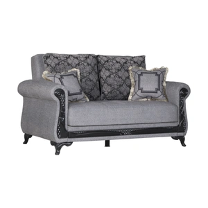 Kilim SM Breda Fabric Storage Sleeper Loveseat with Wood Trim