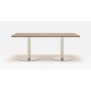MDD Office Furniture Quando Rectangular Conference Table w/Metal Disc Base