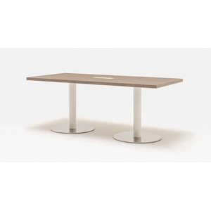 MDD Office Furniture Quando Rectangular Conference Table w/Metal Disc Base