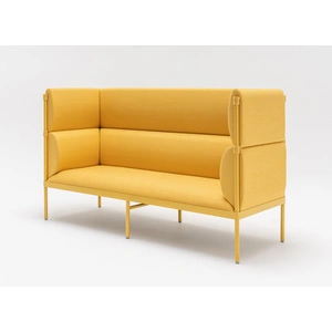 MDD Office Furniture Stilt Fabric Office 3 Seater Highback Sofa w/Metal Legs