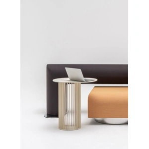 MDD Office Furniture Roll Oval MDF High Coffee Table w/ Metal Base