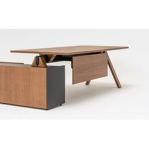 MDD Office Furniture Viga Office Veneer Executive Desk w/Sliding Door Storage