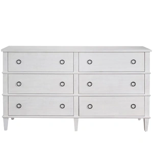 Universal Furniture Wood Double Dresser w/6 Drawers in Rustic Oak