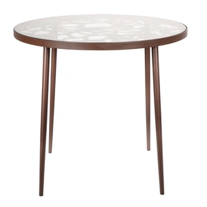 LeisureMod Devon Tree Design Indoor/Outdoor Bistro Dining Table, Brown