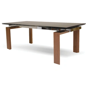 Mobital Tottenham Extendable Dining Table, Smoke/Walnut