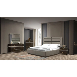 Galaxy Home Furnishings Dunhill 4-Drawer Wood Veneer Chest with LED Lighting, Brown