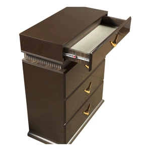 Galaxy Home Furnishings Dunhill 4-Drawer Wood Veneer Chest with LED Lighting, Brown