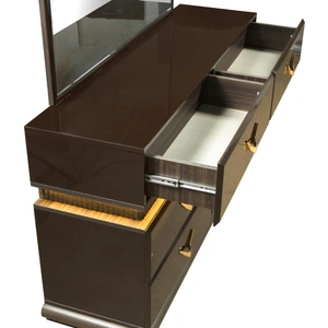 Galaxy Home Furnishings Dunhill 6-Drawer Wood Veneer Dresser with LED Lighting, Brown