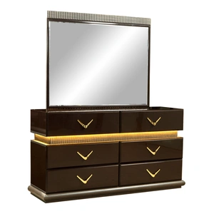 Galaxy Home Furnishings Dunhill Wood Veneer Rectangular Mirror, Brown