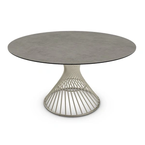 Calligaris Vortex W55.1-inch Ceramic/Metal Customizable Round Dining Table
