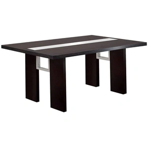 Furniture of America Luminar I Wood/Glass LED Dining Table, Black