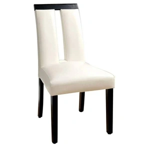 Furniture of America Luminar I Leatherette/Wood Dining Side Chair, Set of 2, White