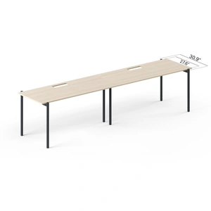 NARBUTAS Zedo Single Row Office 2 Desk Bench w/2 Grommets, Depth 30.9-inch