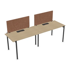 NARBUTAS Zedo Single Row Office 2 Desk Bench w/2 Grommets, Depth 30.9-inch