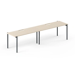 NARBUTAS Zedo Single Row Office 2 Desk Bench w/2 Grommets, Depth 30.9-inch