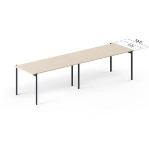NARBUTAS Zedo Single Row Office 2 Desk Bench, Depth 34.8-inch