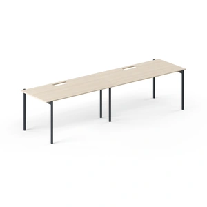 NARBUTAS Zedo Single Row Office 2 Desk Bench w/2 Grommets, Depth 34.8-inch