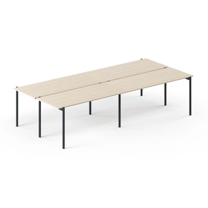NARBUTAS Zedo Rectangular Office 4 Desk Bench, Depth 60.2-inch
