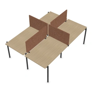 NARBUTAS Zedo Rectangular Office 4 Desk Bench, Depth 68.1-inch