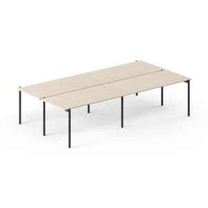 NARBUTAS Zedo 4-Desk Bench Office Workstation w/4 Pedestals & 2 Screens