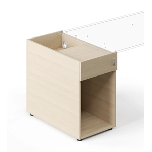 NARBUTAS Zedo 4-Desk Bench Office Workstation w/4 Pedestals & 2 Screens