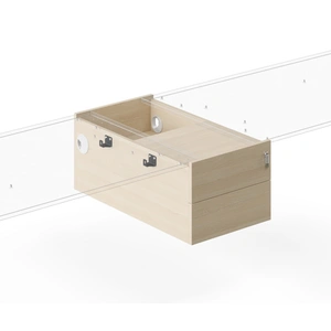 NARBUTAS Zedo 2-Desk Office Workstation w/Hanged Pedestal & 2 Side Shelves