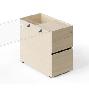 NARBUTAS Zedo Single Office Desk for 1 Person w/Screen & Pedestal