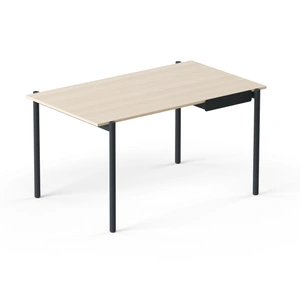 NARBUTAS Zedo Single Office Desk for 1 Person w/Felt-Lined Metal Drawer