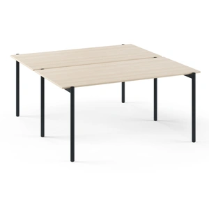 NARBUTAS Zedo 4 Desk Office Workstation w/2 Hanging Pedestald & 2 Curved Shelves