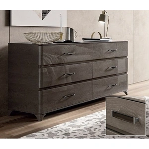 Camelgroup, Italy Maia VIP 6-Drawer Double Dresser w/Milano Handles, Grey
