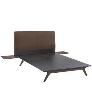Modway Furniture Tracy 3-Pc Fabric Platform Queen Size Bedroom Set, Composition 1, Cappuccino/Brown
