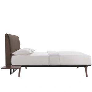 Modway Furniture Tracy 3-Pc Fabric Platform Queen Size Bedroom Set, Composition 1, Cappuccino/Brown