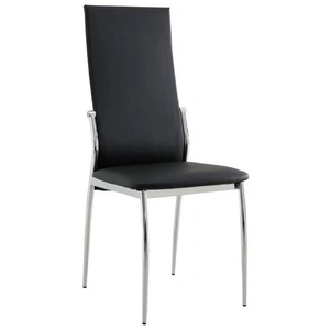 Furniture of America Kalawao Leatherette/Chrome Dining Side Chair, Set of 2, Black