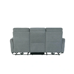 Homelegance Edition Chenille Fabric Power Double Lay Flat Reclining Sofa, Grey