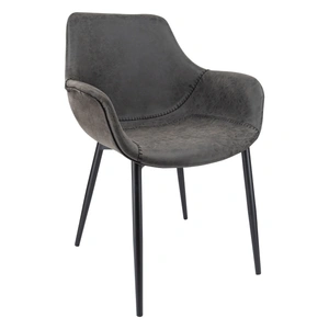 LeisureMod Markley Leather Dining Armchair