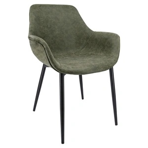 LeisureMod Markley Leather Dining Armchair