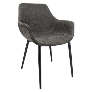 LeisureMod Markley Leather Dining Armchair